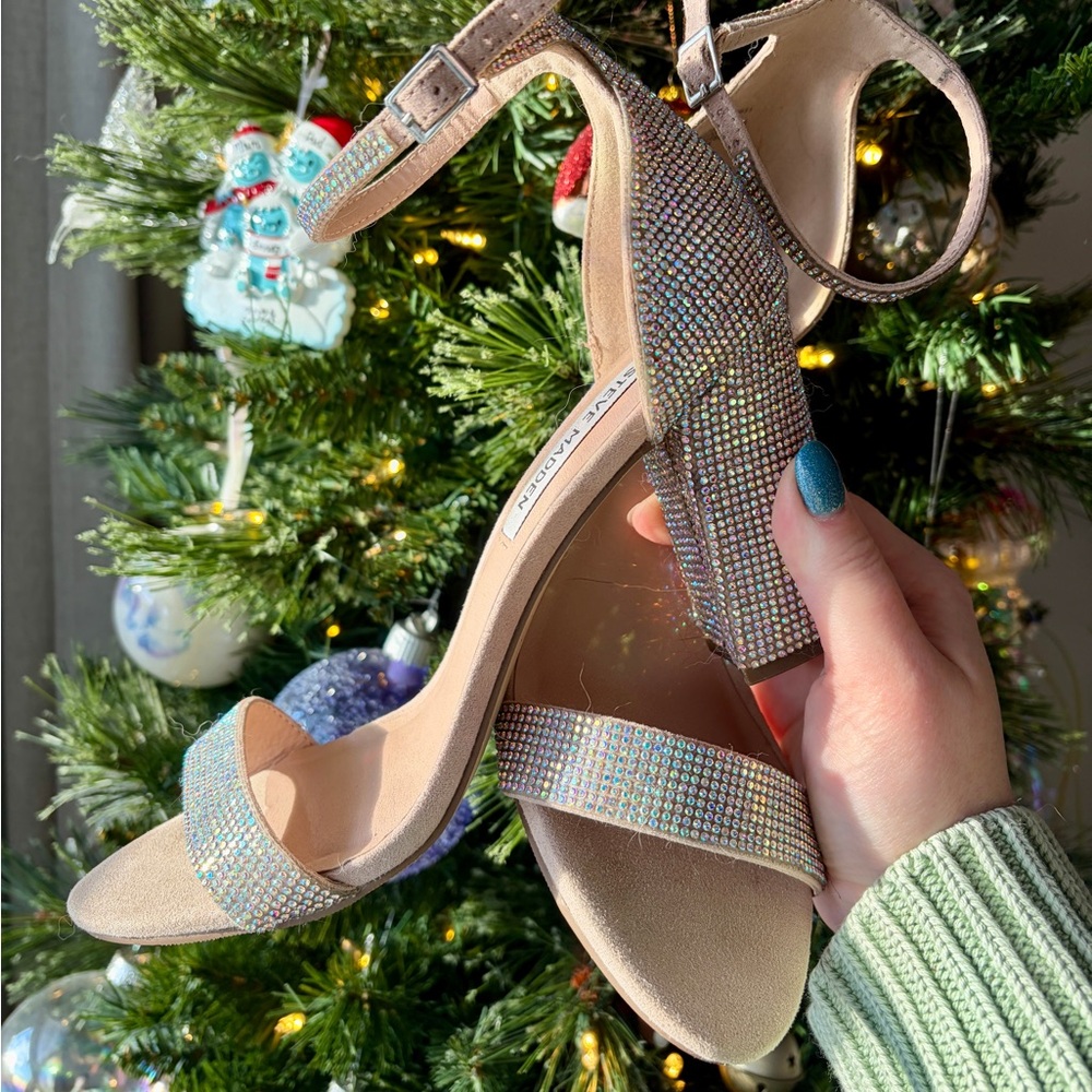 Steve Madden Glittering Silver Heels